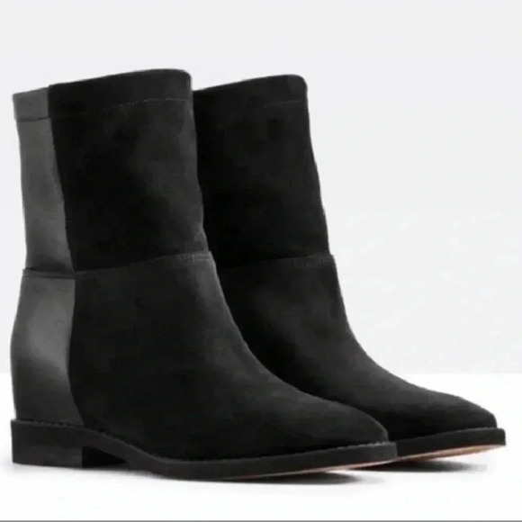 Vince Grayson Suede & Leather Short Boot, Black - Picture 1 of 10